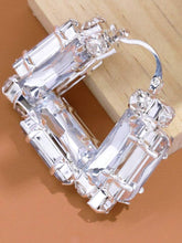 Load image into Gallery viewer, Crystal Square hoops
