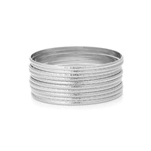 Load image into Gallery viewer, Zara silver textured bangles
