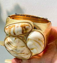 Load image into Gallery viewer, Gold cream tone bracelet
