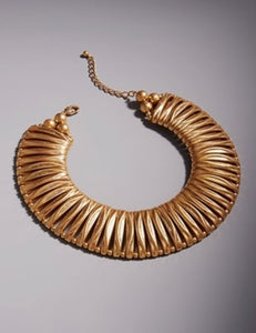 Brass Metal Bar Link Statement Necklace