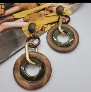 Triple Wood earrings