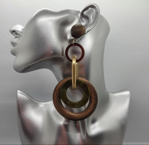 Triple Wood earrings