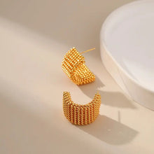 Load image into Gallery viewer, Golden Knittin Stud Earrings
