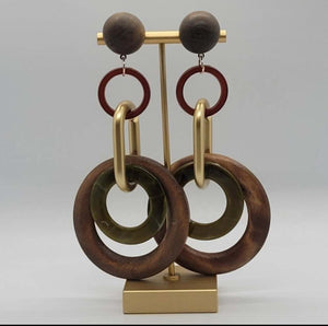 Triple Wood earrings