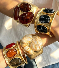 Load image into Gallery viewer, Gold cream tone bracelet
