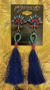 Blue stone tassel