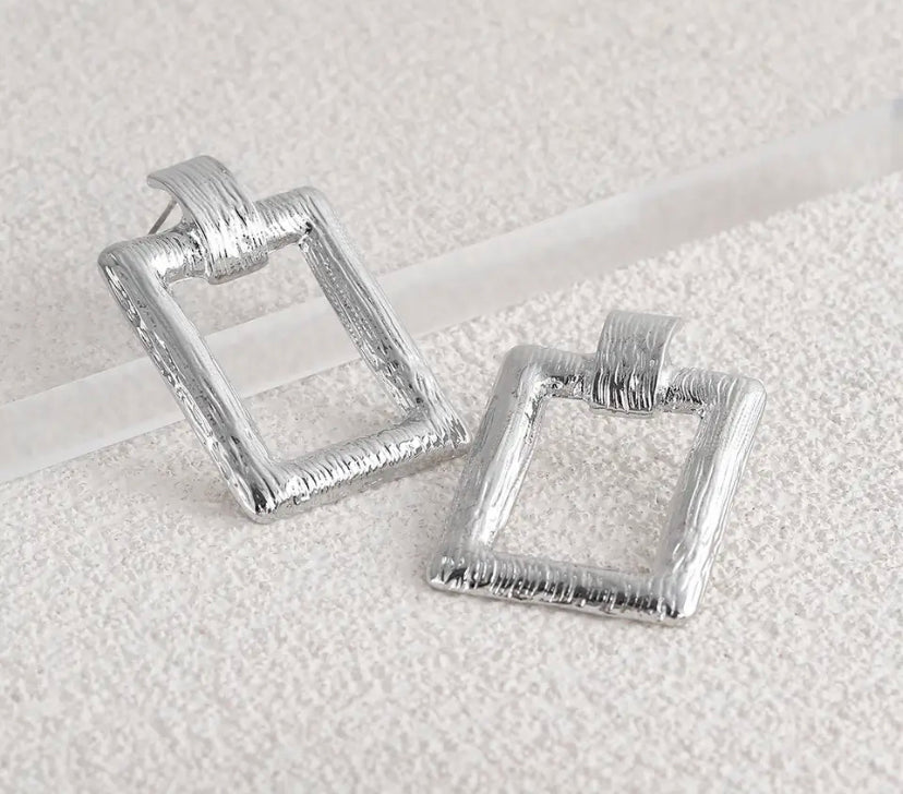 Silver textured square