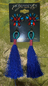 Blue stone tassel