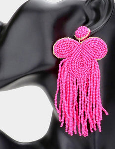 Beaded fringe Pink